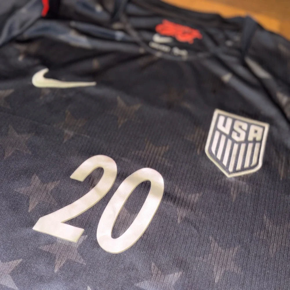 Nike USMNT Balogun 20 Away Soccer Jersey Navy Blue Star Mens Size L *Runs Small